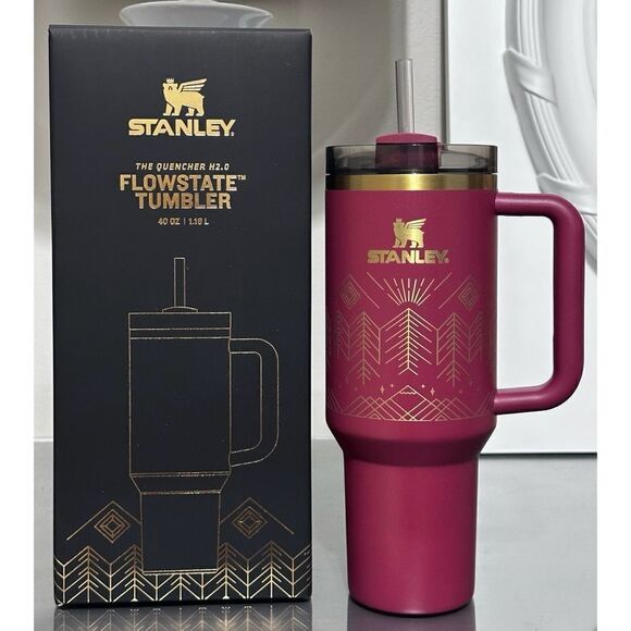 Stanley Quencher H2.0 FlowState 40oz Tumbler, CRANBERRY WINTERSCAPE - Picture 1 of 5